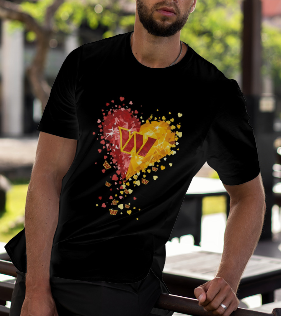 Washington Commanders Heart W Crystalized Chevron Burst T-Shirt