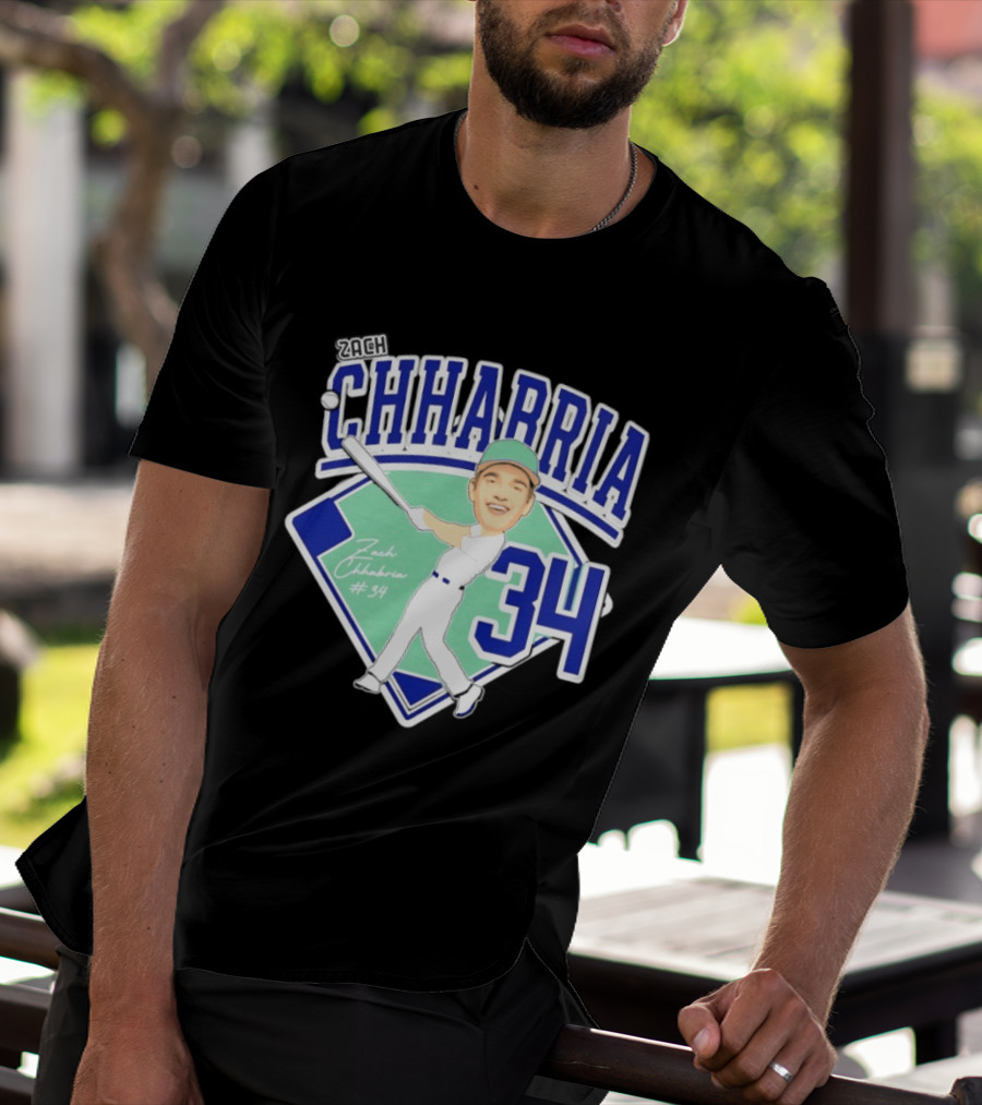 Chhabria 34 Drew University Athletics Baseball Caricature Zach Chhabria T-Shirt