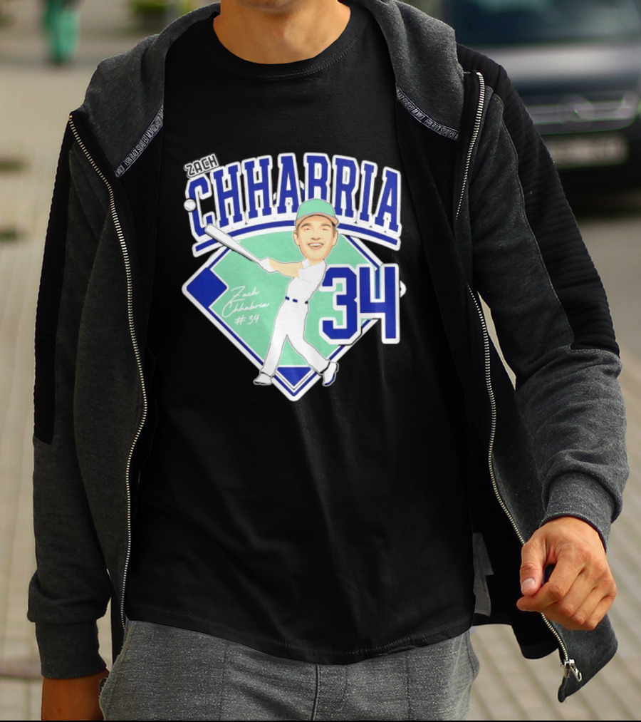 Chhabria 34 Drew University Athletics Baseball Caricature Zach Chhabria T-Shirt