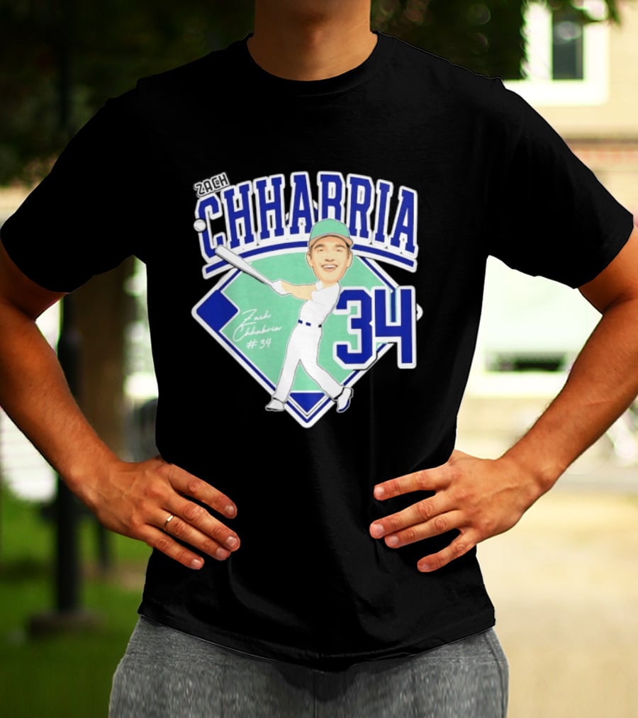 Chhabria 34 Drew University Athletics Baseball Caricature Zach Chhabria T-Shirt