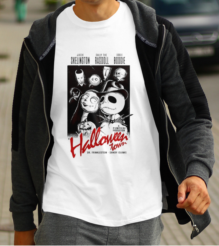Halloween Town Jack Skellington Sally The Ragdoll Oogie Boogie Dr. Finkelstein Sandy Claws T-Shirt