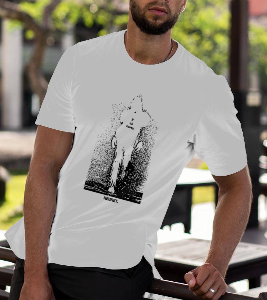 It All Hurts Regret Sadness Existential Skeleton Ghostly Figure T-Shirt