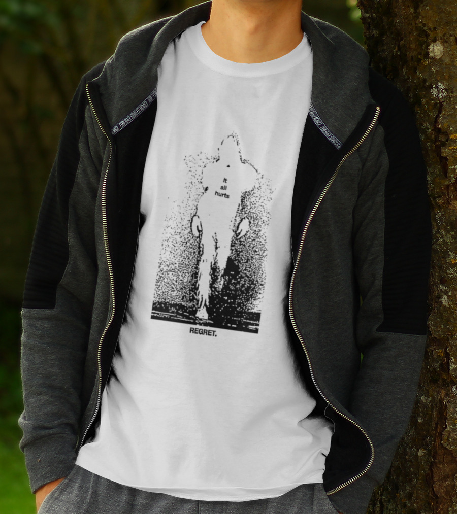It All Hurts Regret Sadness Existential Skeleton Ghostly Figure T-Shirt