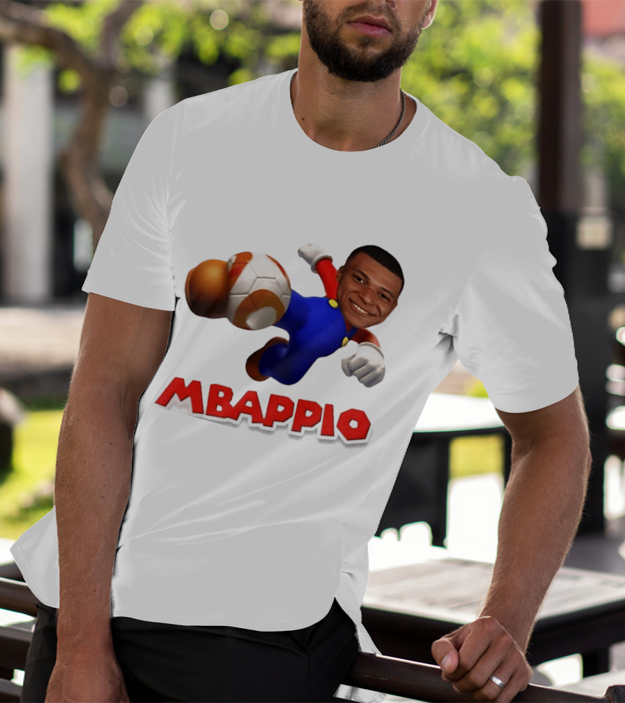 Kylian Mbappe Mbappio X Mario Meme Football T-Shirt