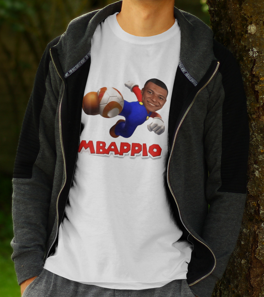 Kylian Mbappe Mbappio X Mario Meme Football T-Shirt