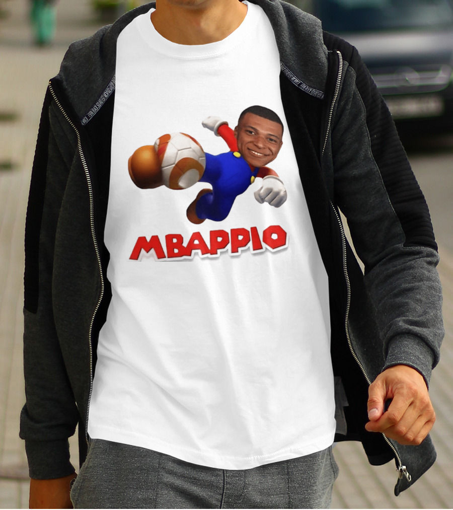 Kylian Mbappe Mbappio X Mario Meme Football T-Shirt