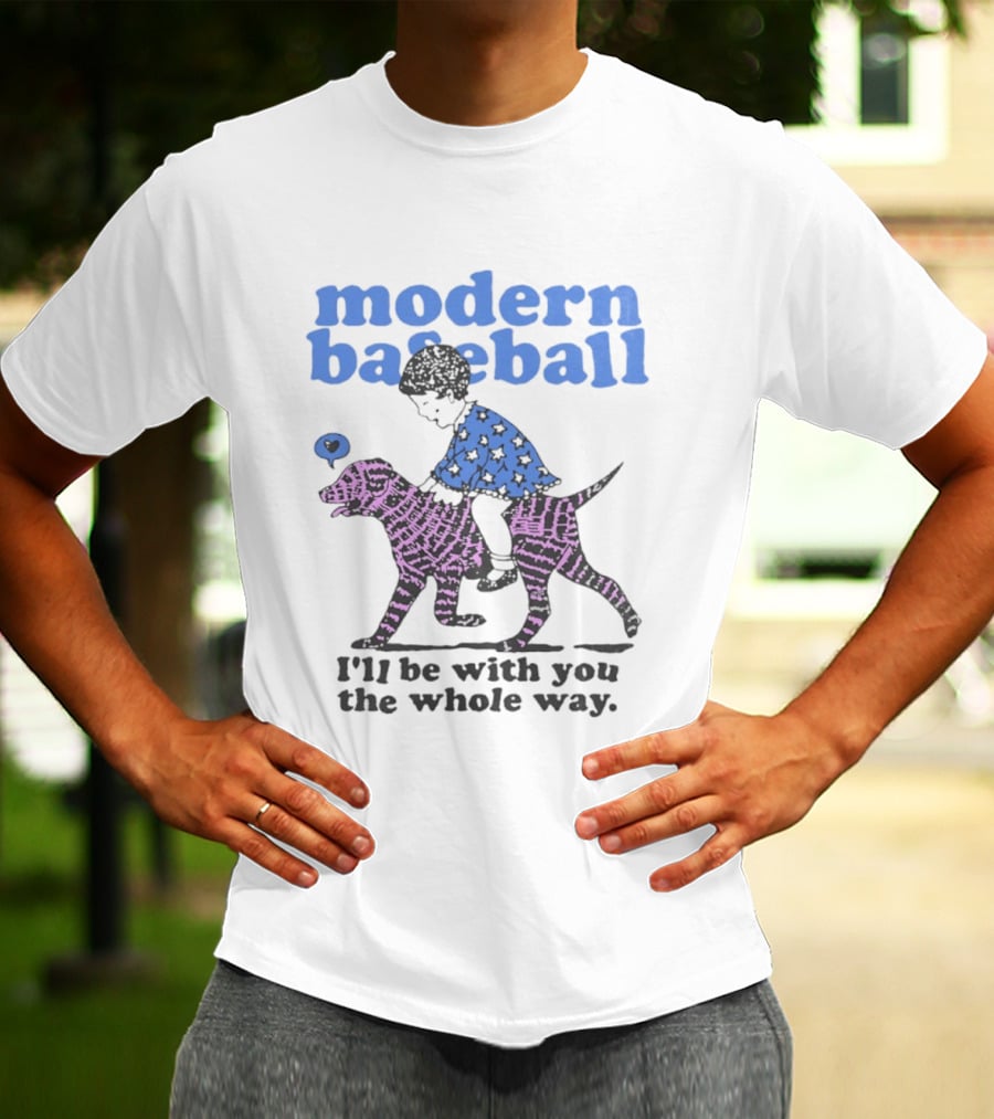 Modern Baseball I'll Be With You The Whole Way Child Riding Zebra Pattern Dog T-Shirt