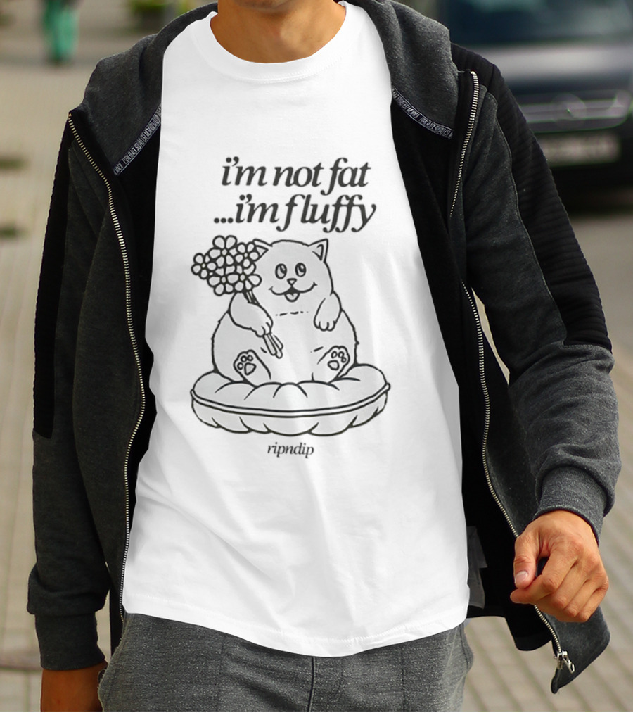 Ripndip I'm Not Fat I'm Fluffy Funny Cat T-Shirt