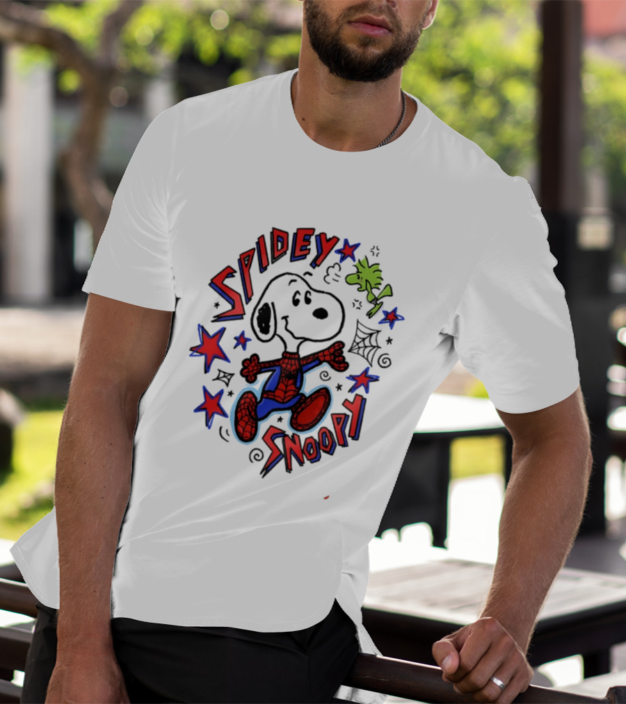 Spidey Snoopy Woodstock 2026 Crossover With Stars And Webs T-Shirt