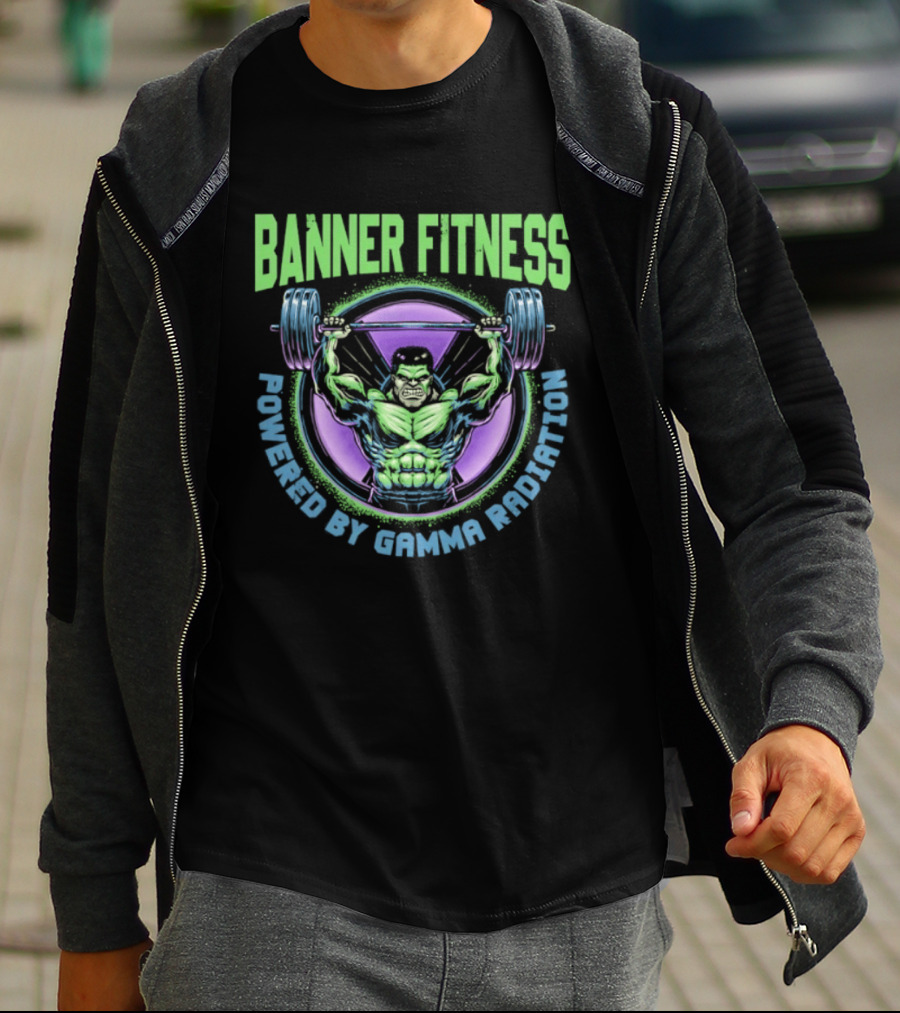 Banner Fitness Powered By Gamma Radiation Lifting Strength Hero T-Shirt