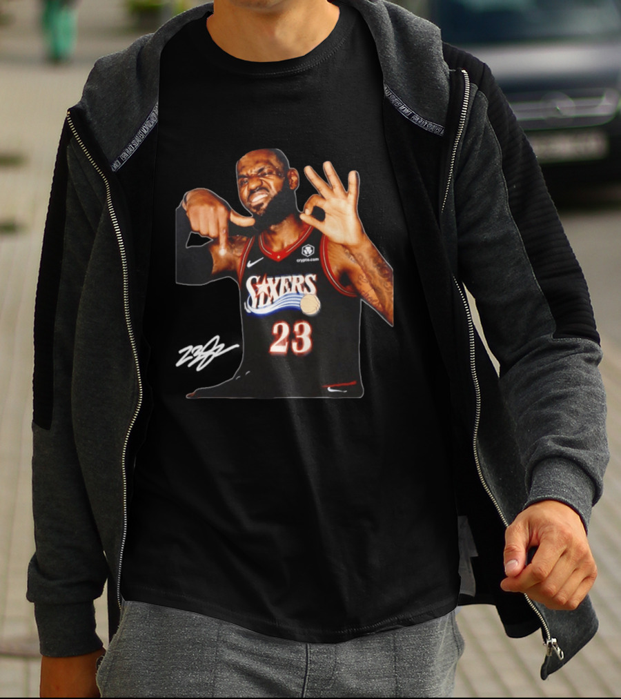 LeBron James Philadelphia Sixers Basketball Jersey Number 23 T-Shirt