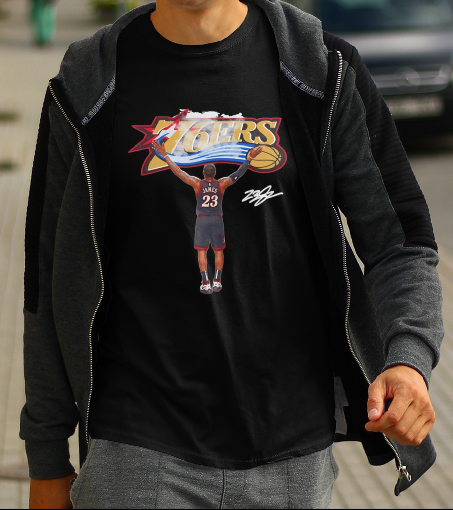 Philadelphia Sixers 76ers LeBron James Crossover Chalk Toss T-Shirt
