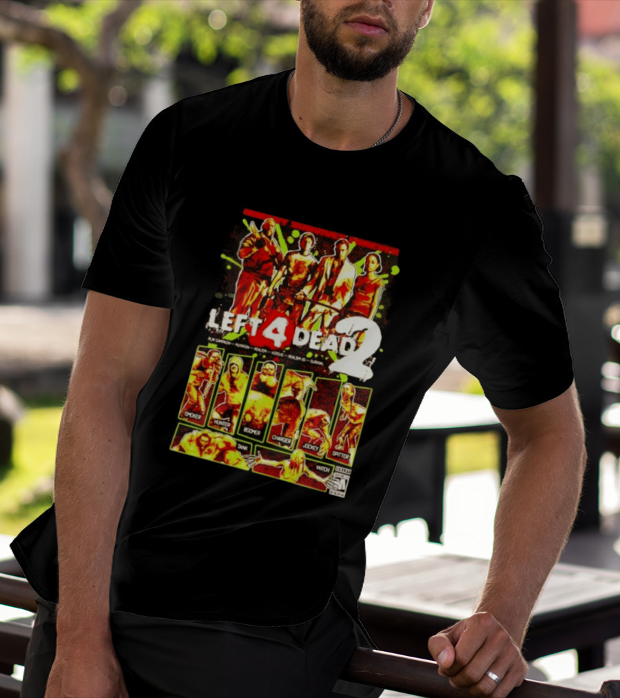 Left 4 Dead 2 Nobody Survives Forever Bill Zoey Francis Louis Hunter Boomer Charger Spitter Tank Witch T-Shirt