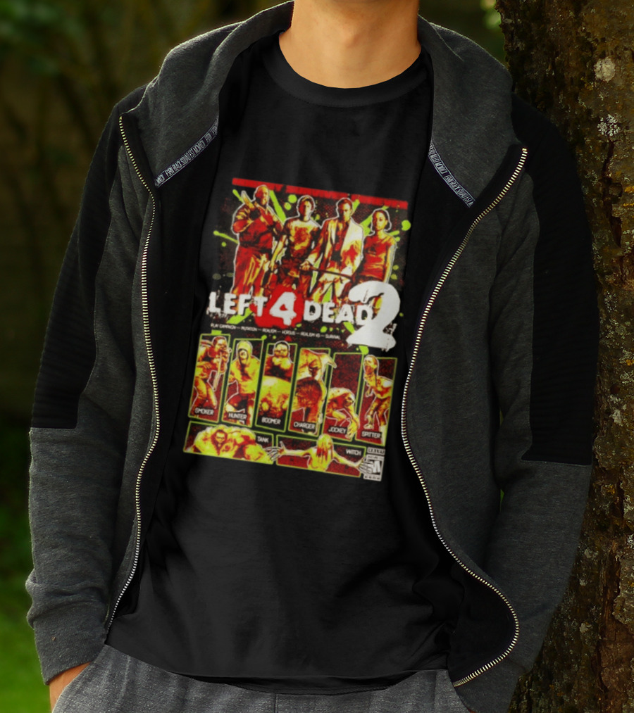 Left 4 Dead 2 Nobody Survives Forever Bill Zoey Francis Louis Hunter Boomer Charger Spitter Tank Witch T-Shirt