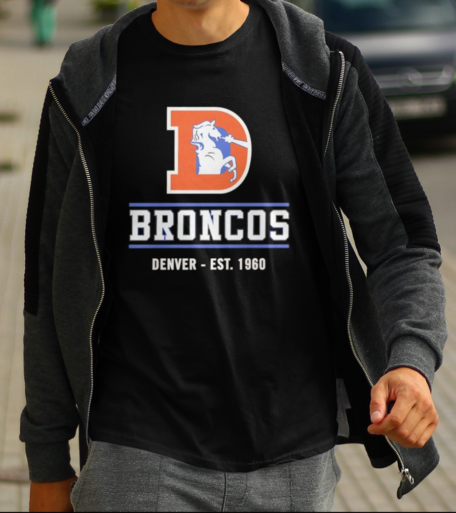 Denver Broncos D Logo Vintage Est 1960 Retro Team Spirit T-Shirt