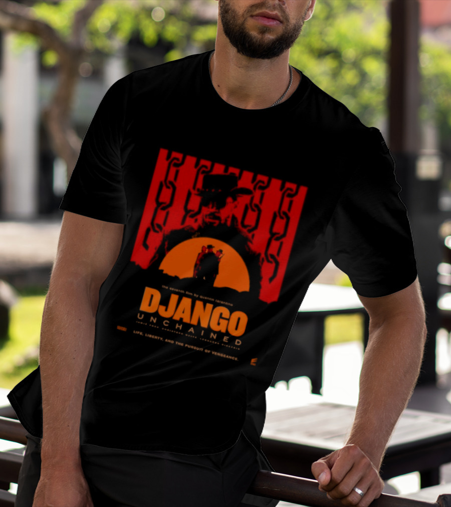 Django Unchained Life Liberty And The Pursuit Of Vengeance Red And Orange T-Shirt