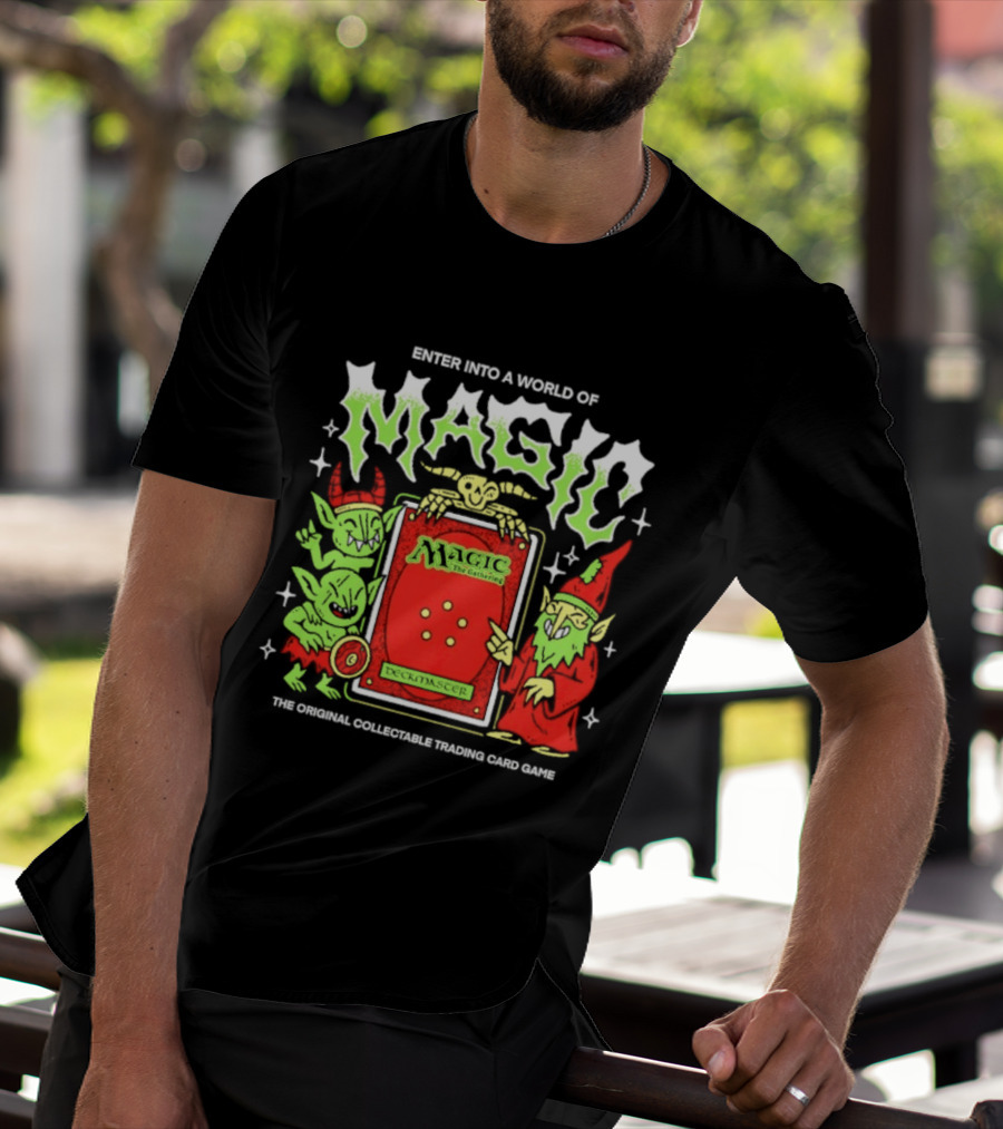 Enter Into A World Of Magic The Gathering Deckmaster Original Collectible Trading Card Game T-Shirt