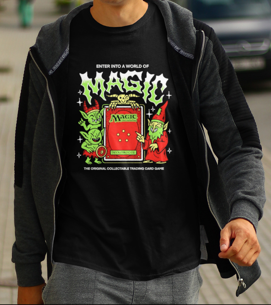 Enter Into A World Of Magic The Gathering Deckmaster Original Collectible Trading Card Game T-Shirt