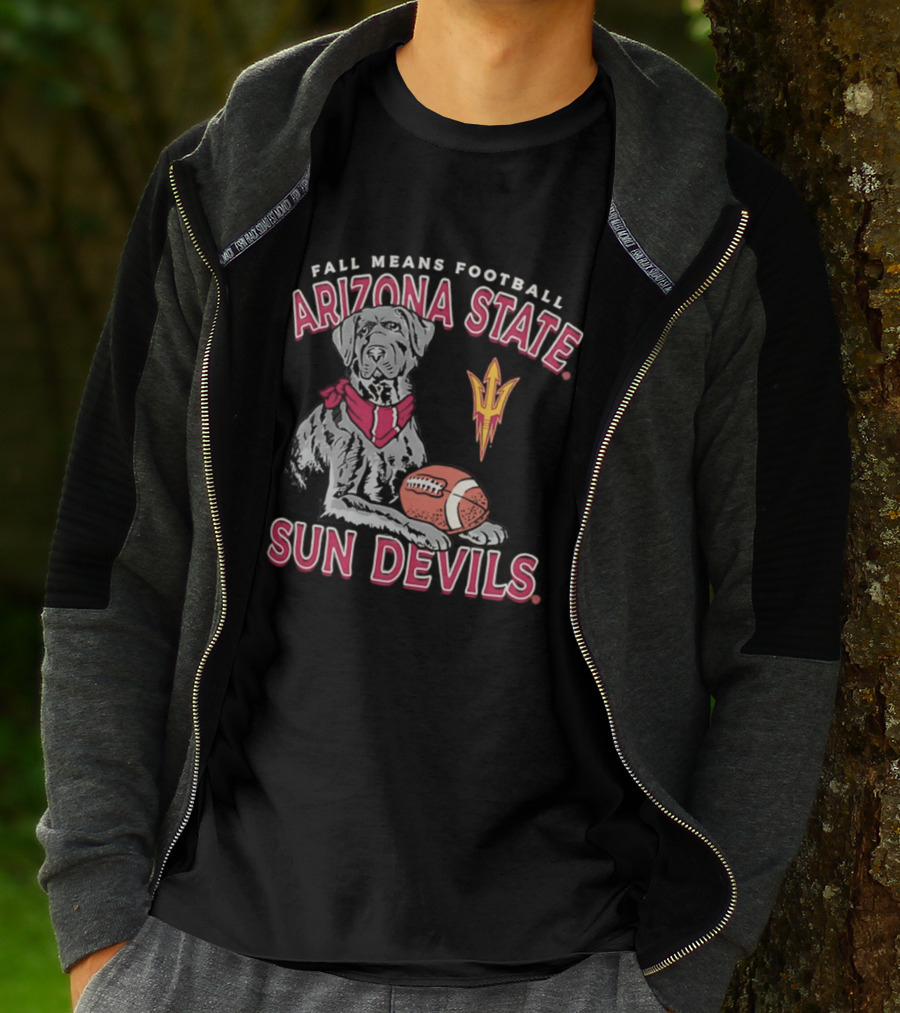 Fall Means Football Arizona State Sun Devils Mascot With Football T-Shirt