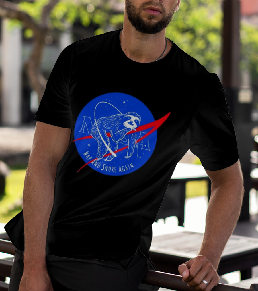 NASA Sloth Nap And Snore Again Space T-Shirt