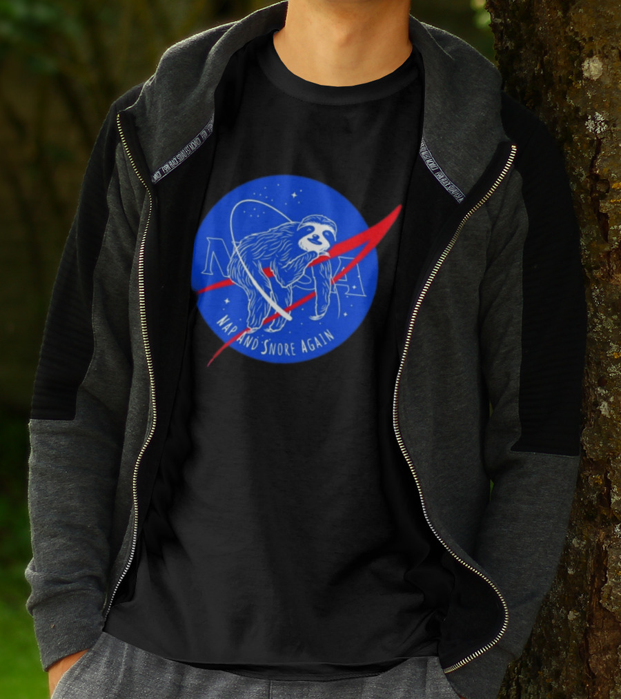 NASA Sloth Nap And Snore Again Space T-Shirt