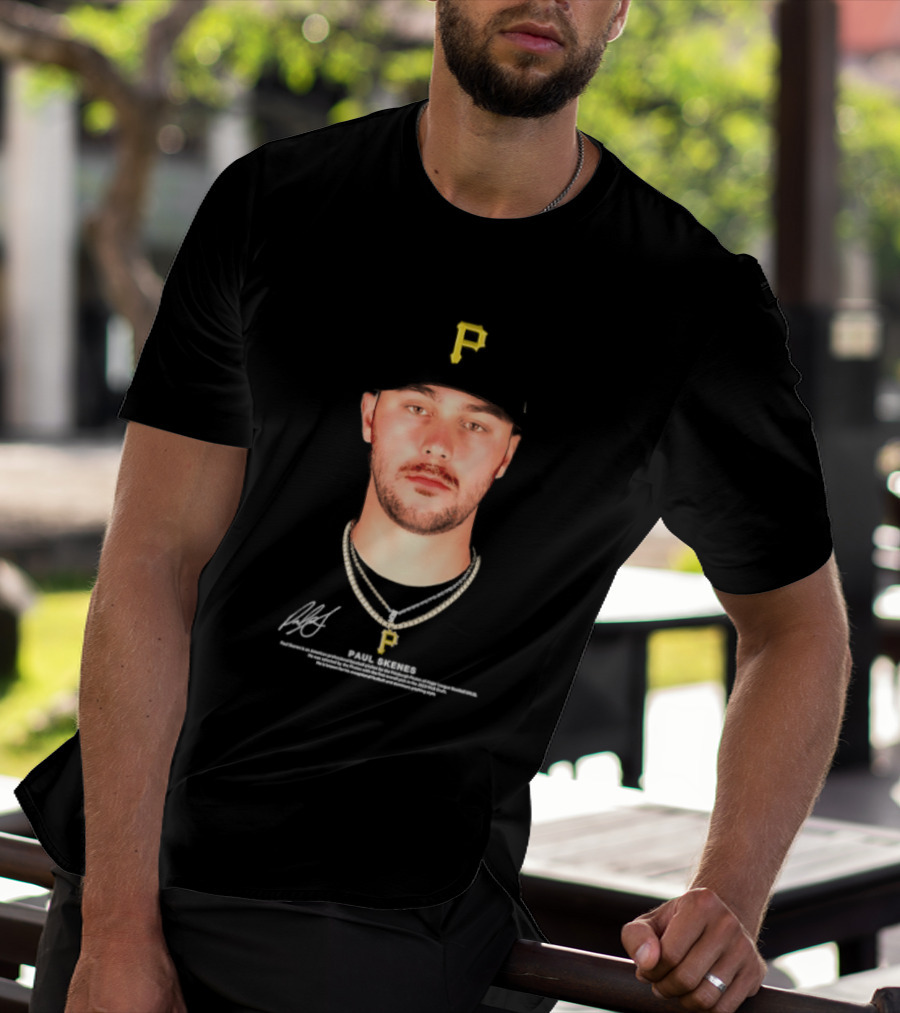 Paul Skenes Pittsburgh Pirates MLB Player Portrait And Signature T-Shirt