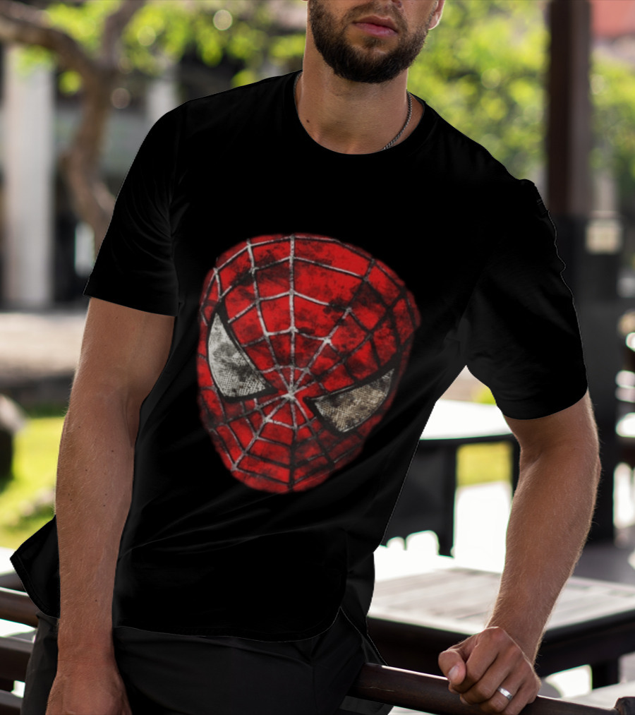 Spider Man 2 With Great Power Comes Great Responsibility Two Sided Iconic Mask T-Shirt