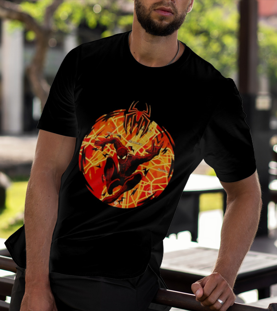 Spider Man Marvel Manhattan Map New York City Comics T-Shirt