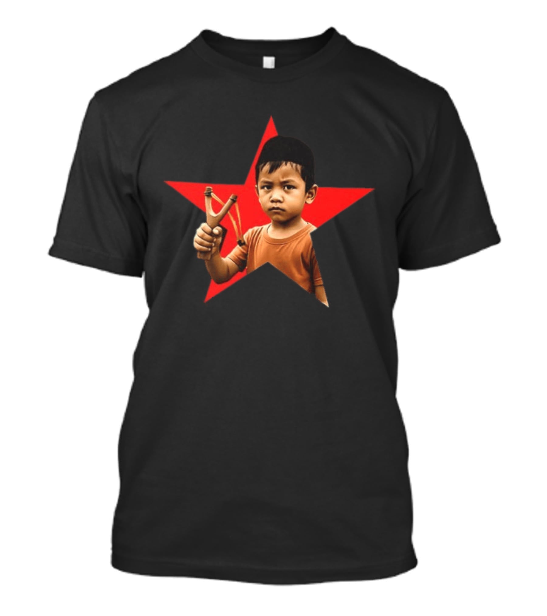 Kid Silop Goblog Anjing Loba Waduk Red Star Sling Shot 2 Sided T-Shirt