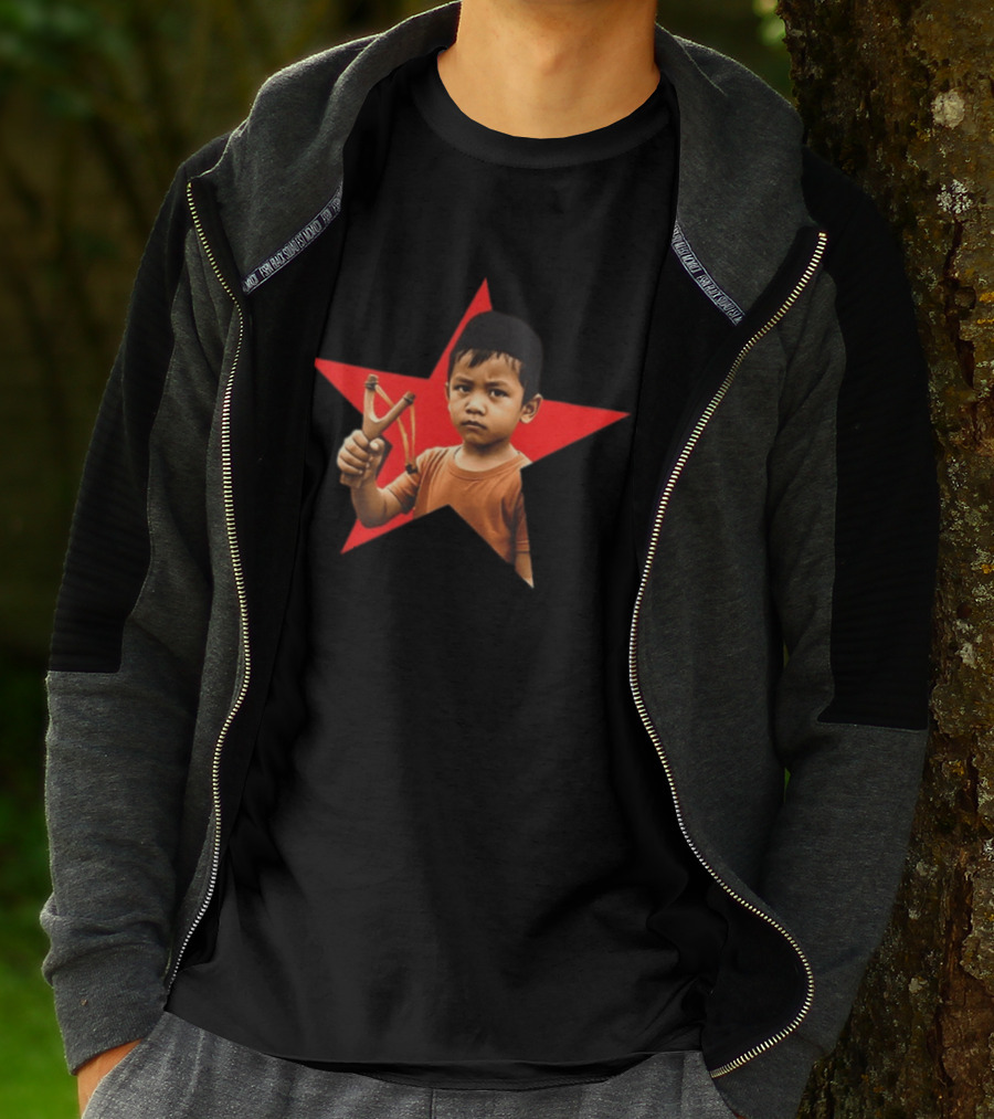 Kid Silop Goblog Anjing Loba Waduk Red Star Sling Shot 2 Sided T-Shirt