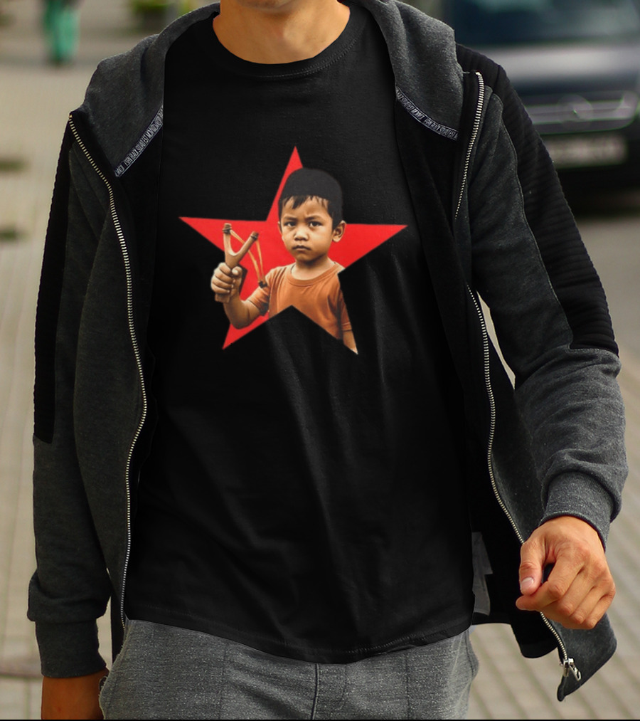 Kid Silop Goblog Anjing Loba Waduk Red Star Sling Shot 2 Sided T-Shirt