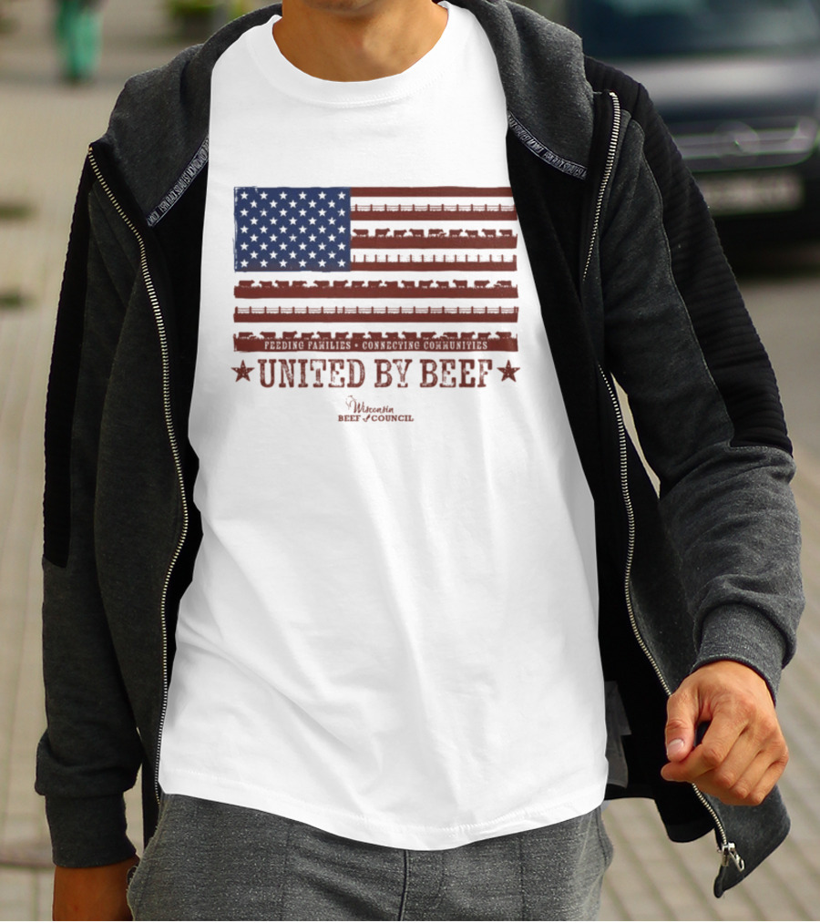 United By Beef Minnesota Beef Council American Flag Stars And Stripes T-Shirt