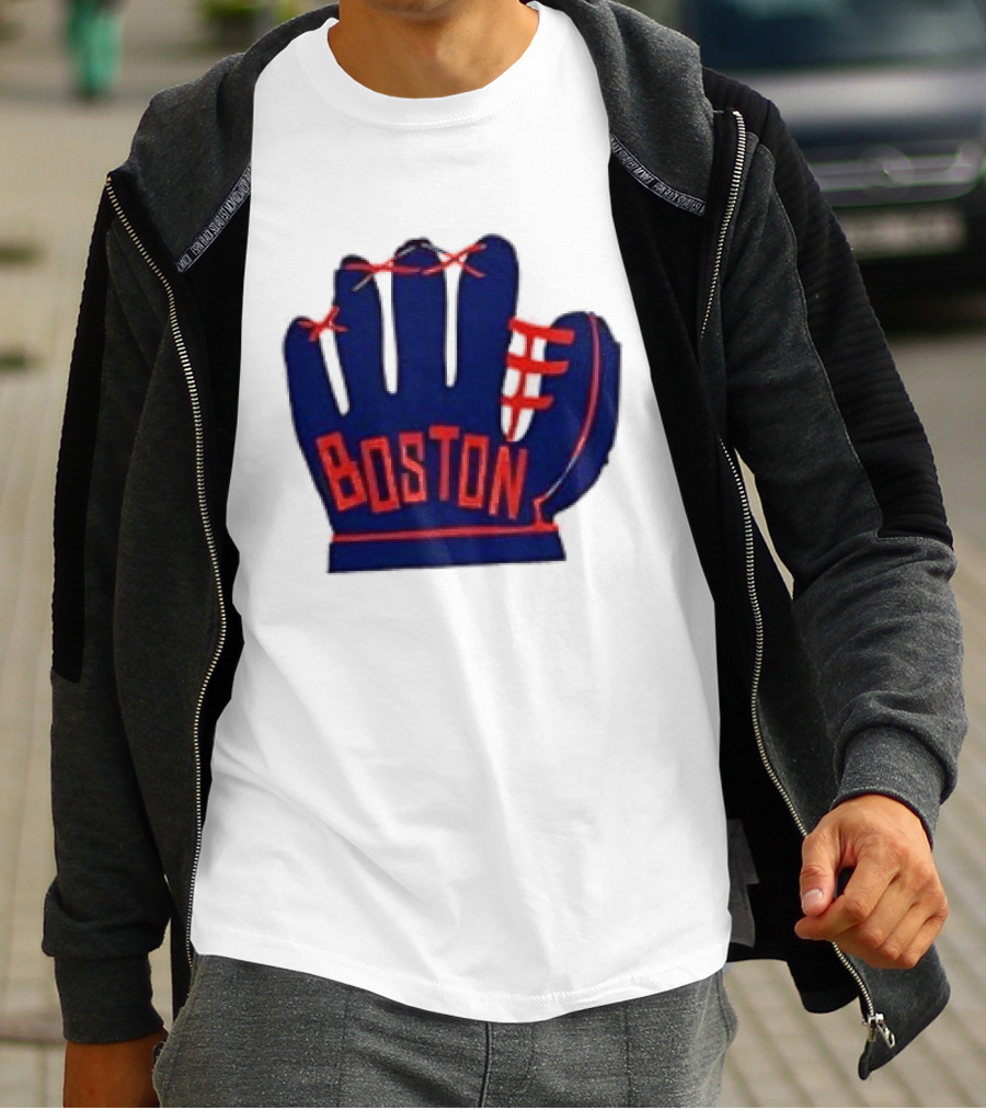 Boston Red Sox MLB Hat And Glove Baseball Club T-Shirt
