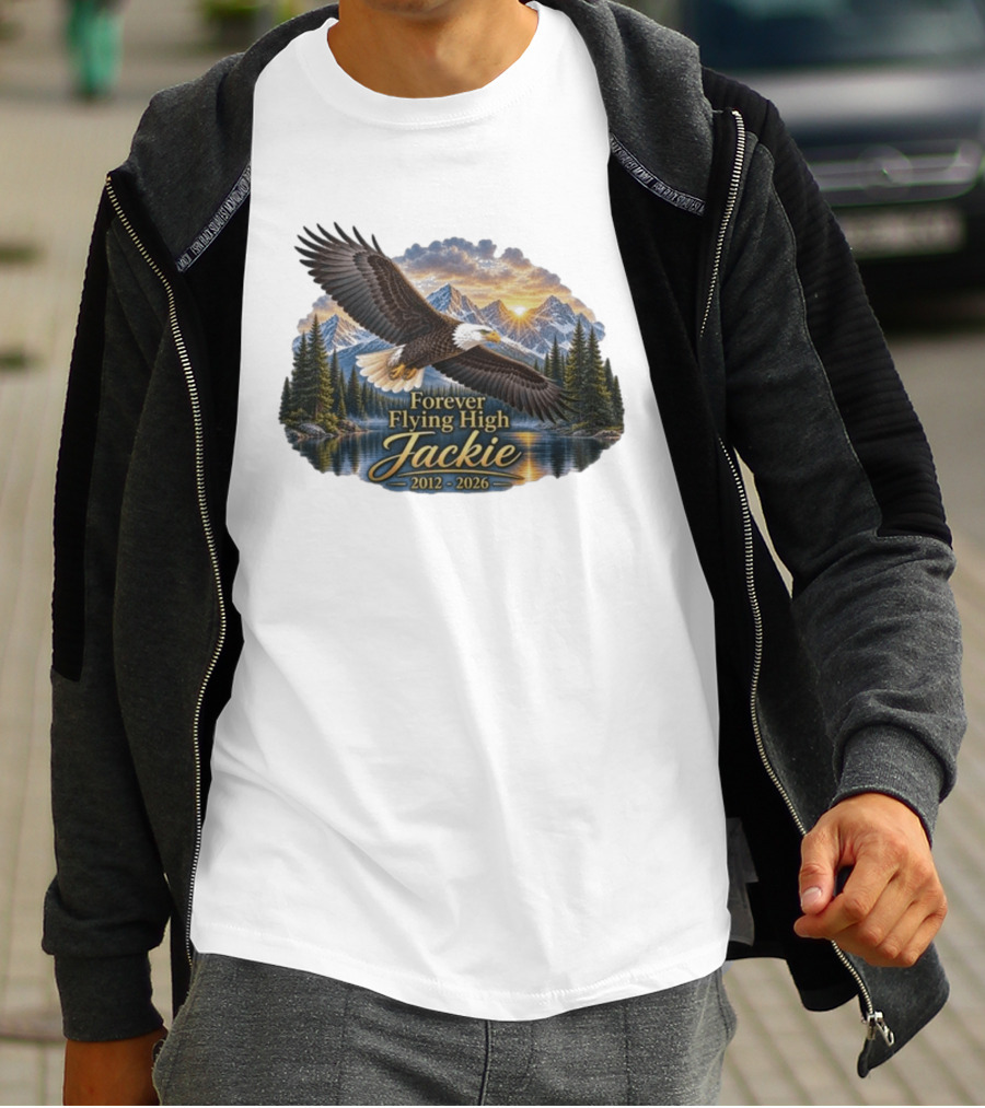 Forever Flying High Jackie Bald Eagle 2012 2026 Majestic Mountain Landscape T-Shirt