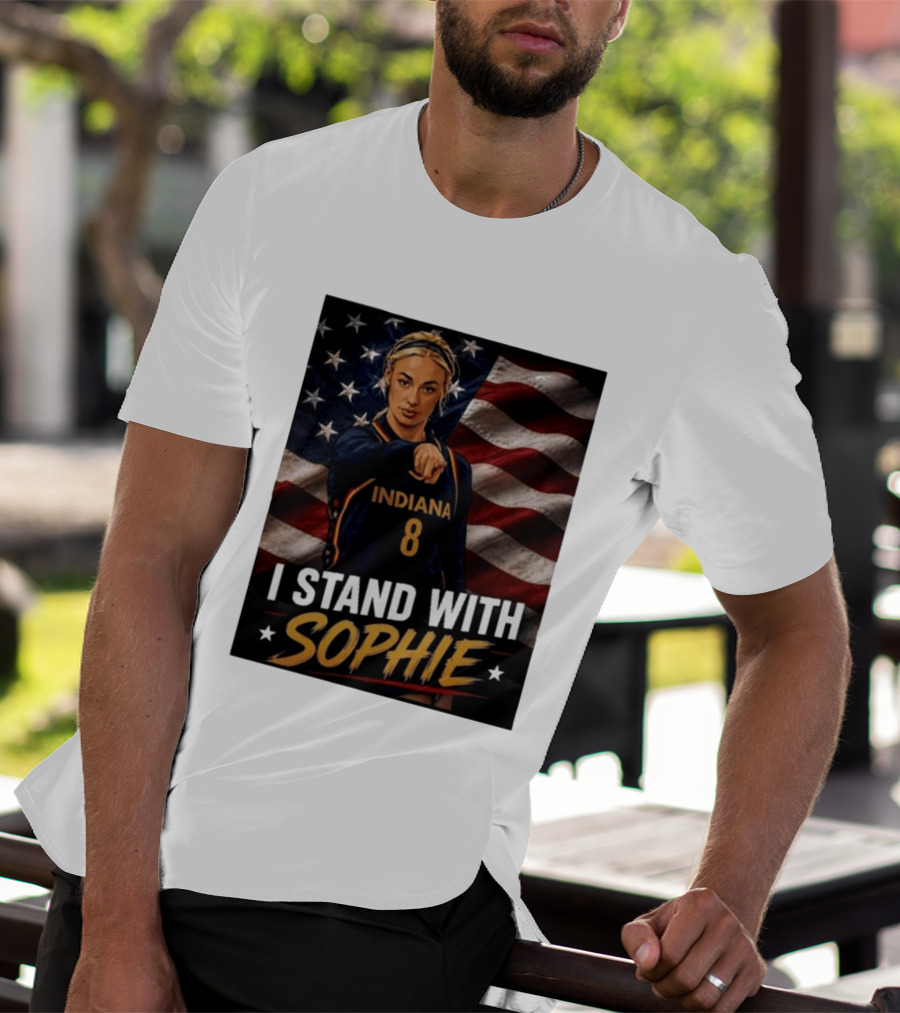 I Stand With Sophie Cunningham Indiana 8 American Flag T-Shirt