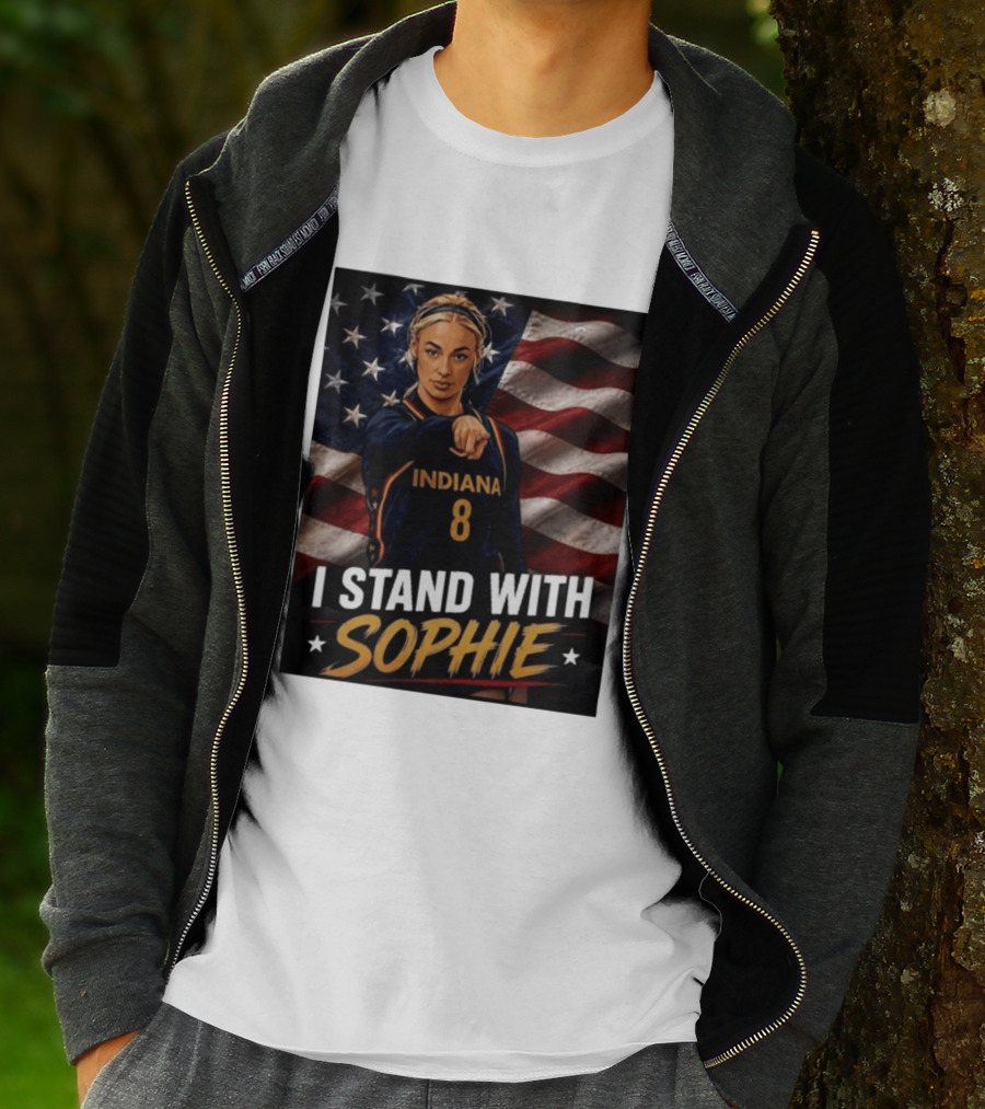 I Stand With Sophie Cunningham Indiana 8 American Flag T-Shirt