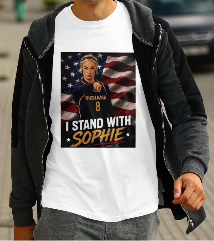 I Stand With Sophie Cunningham Indiana 8 American Flag T-Shirt