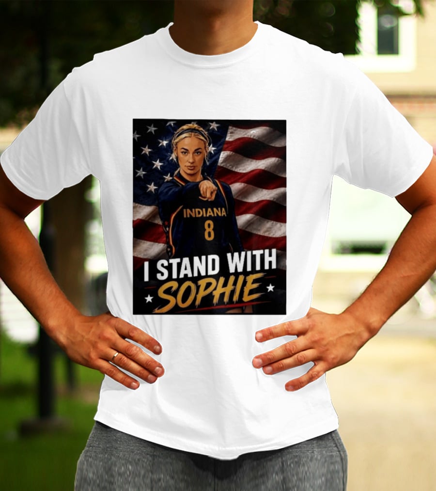 I Stand With Sophie Cunningham Indiana 8 American Flag T-Shirt