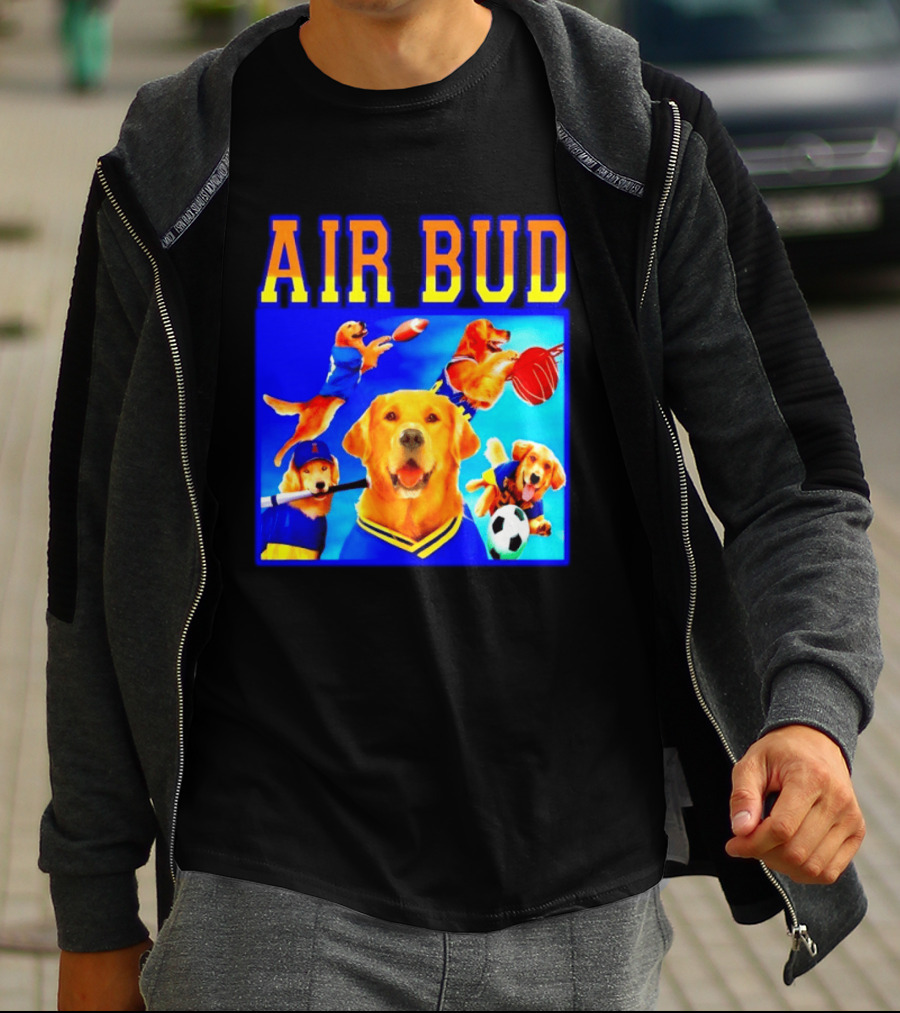 Air Bud Golden Retriever Basketball Football Soccer Sports Collage T-Shirt