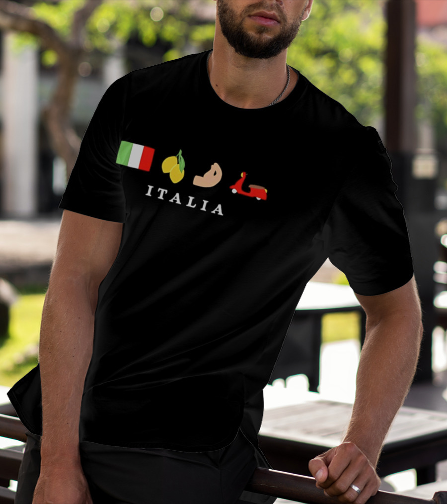 Italia Flag Lemons Bicep Vespa T-Shirt