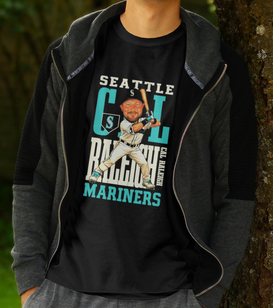 Seattle Mariners Cal Raleigh Baseball Caricature Mariners T-Shirt