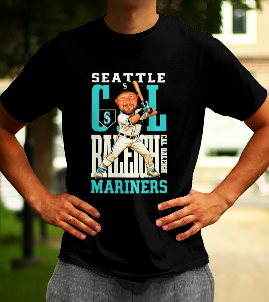 Seattle Mariners Cal Raleigh Baseball Caricature Mariners T-Shirt