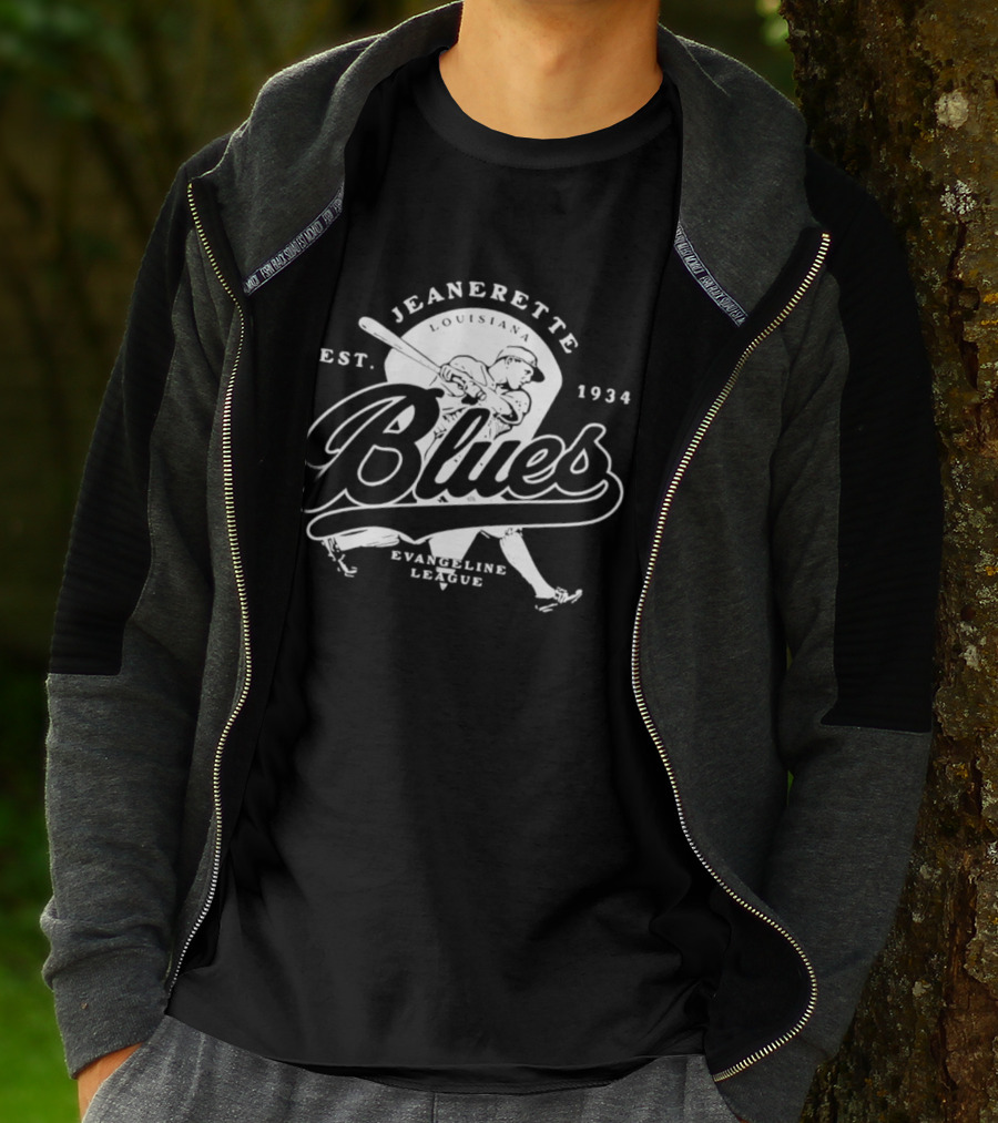 Jeanerette Louisiana Blues Est 1934 Evangeline League Baseball Team T-Shirt