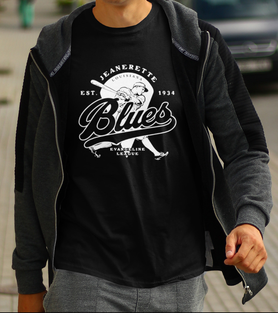 Jeanerette Louisiana Blues Est 1934 Evangeline League Baseball Team T-Shirt