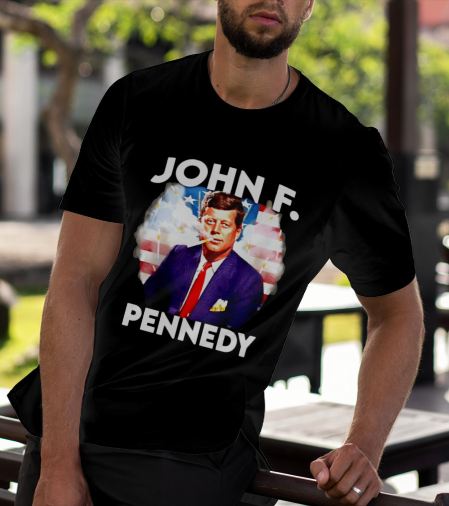 John F Pennedy JFK President Smoking Vape Flag T-Shirt