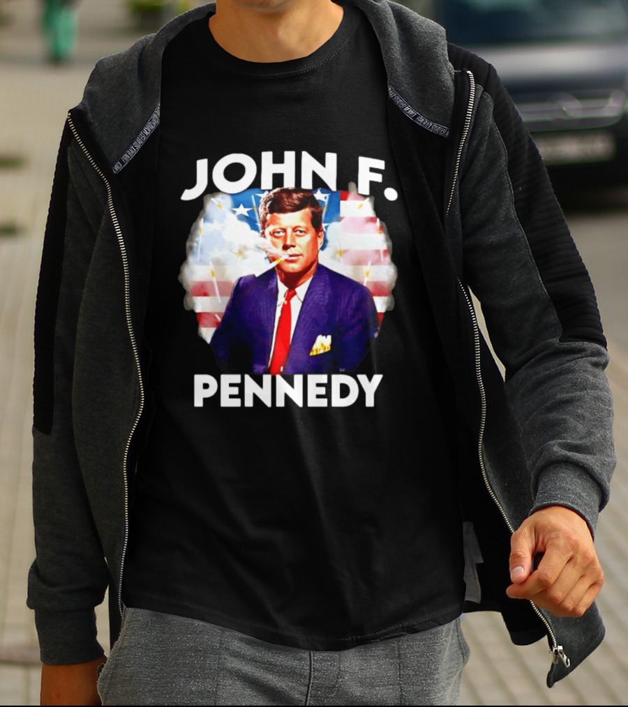 John F Pennedy JFK President Smoking Vape Flag T-Shirt