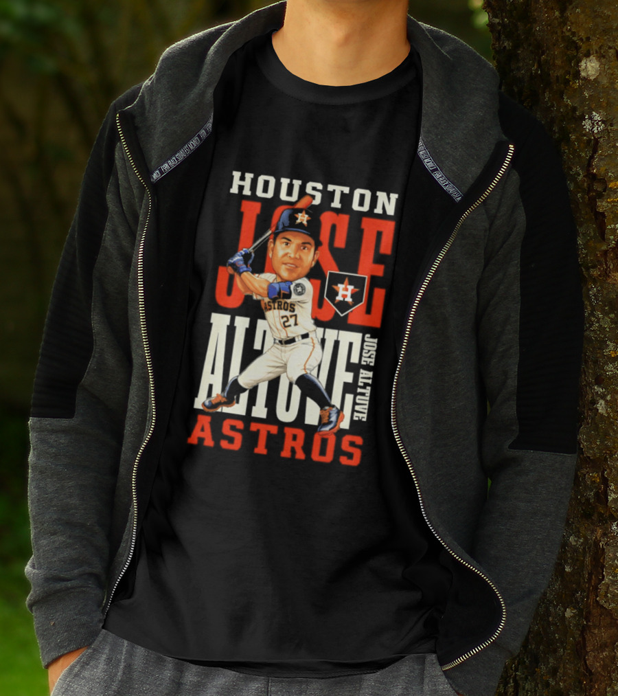 Houston Astros Jose Altuve Baseball Caricature T-Shirt