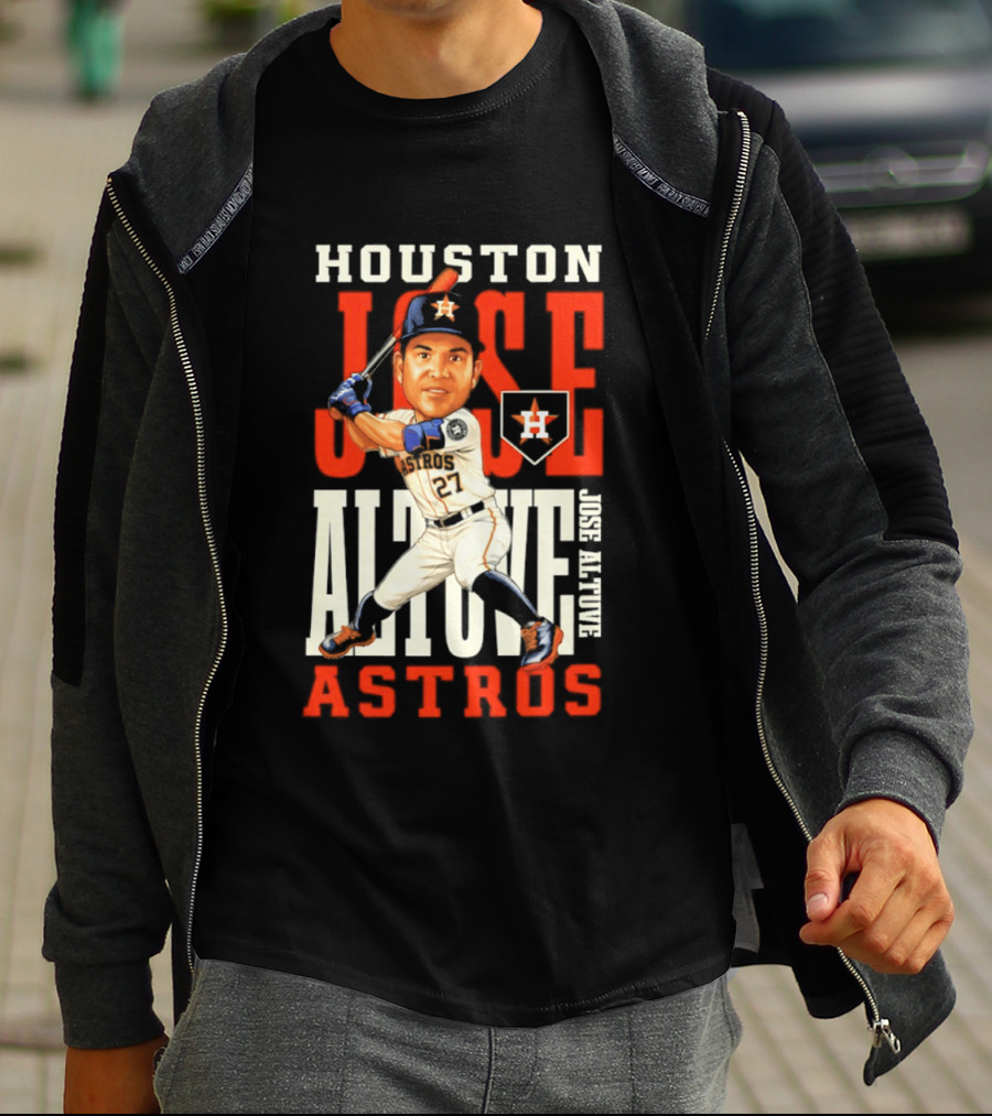 Houston Astros Jose Altuve Baseball Caricature T-Shirt