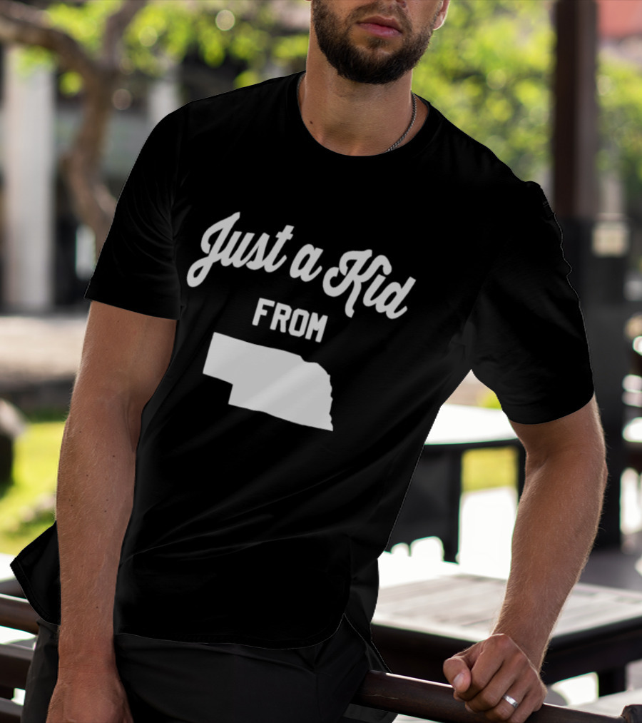 Just A Kid From Nebraska Map T-Shirt