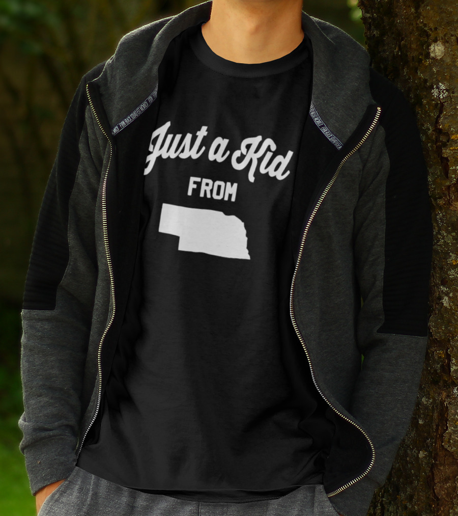 Just A Kid From Nebraska Map T-Shirt